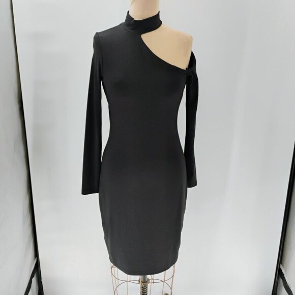 Susana Monaco extreme Cut Out Long Sleeve Dress in Black sold on revolve midi - Picture 3 of 13